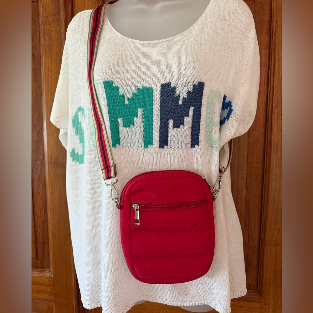 Red Oakley Crossbody Bag with Adjustable Strap